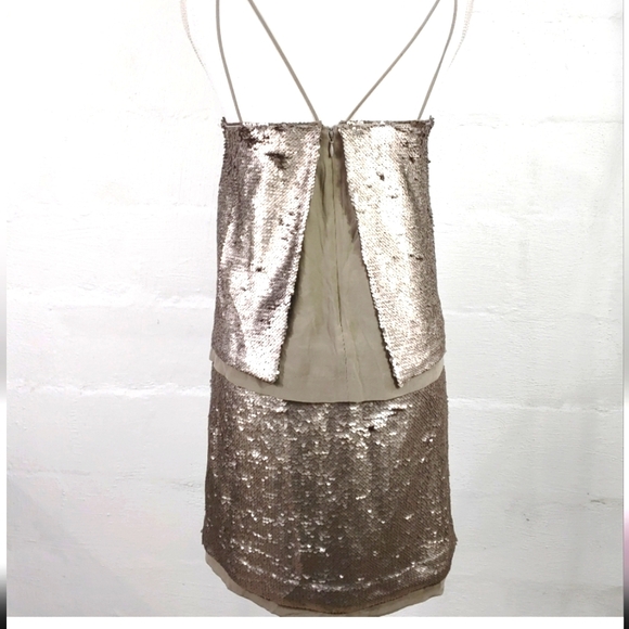 Banana Republic Silver Sequin Chiffon Party Cockta - Picture 3 of 11